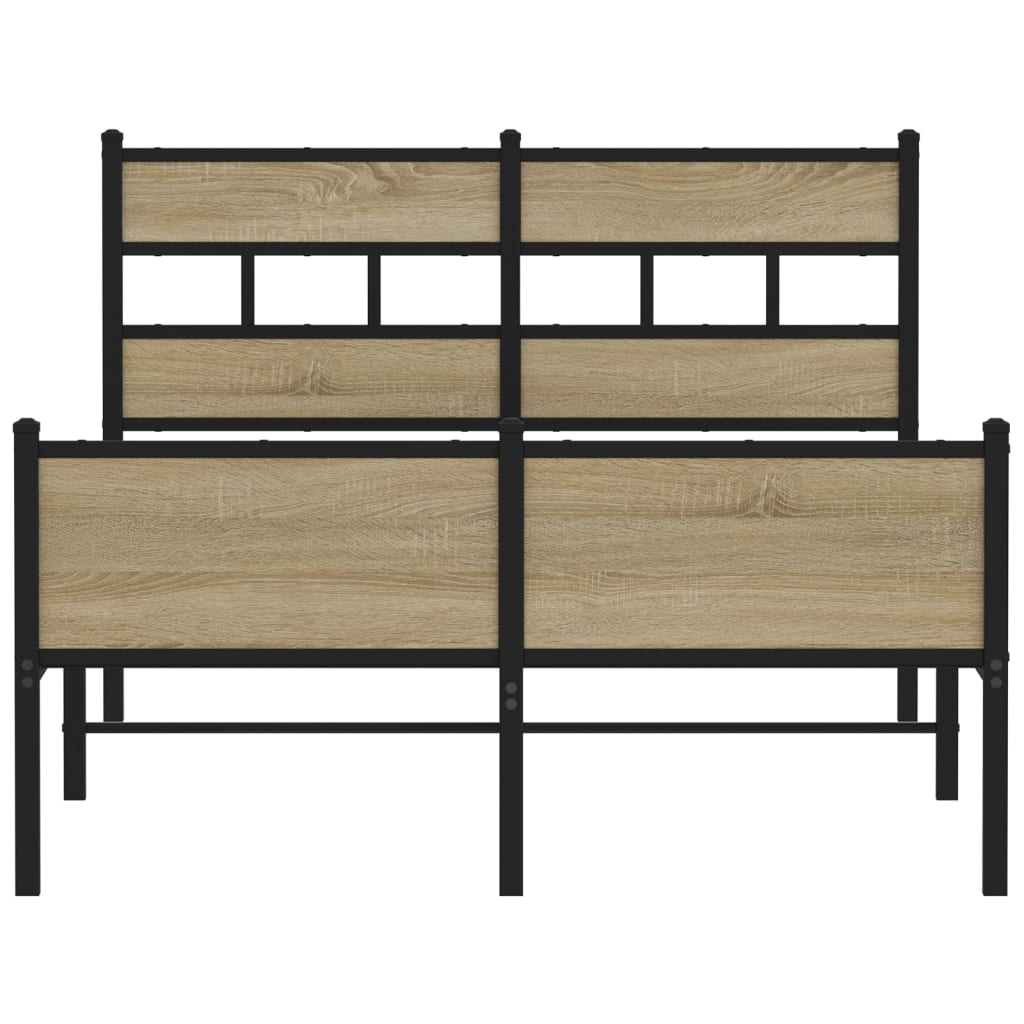 vidaXL Bed Frame without Mattress Sonoma Oak 120x190 cm Small Double Engineered Wood