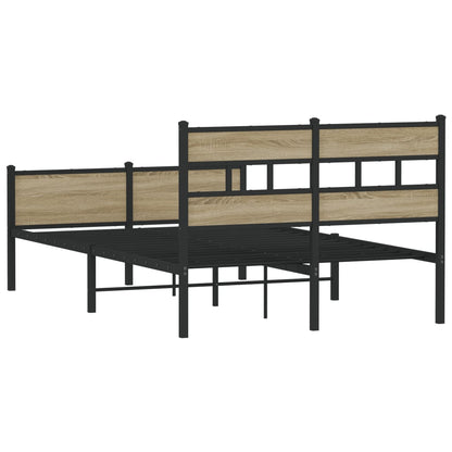 vidaXL Bed Frame without Mattress Sonoma Oak 120x190 cm Small Double Engineered Wood