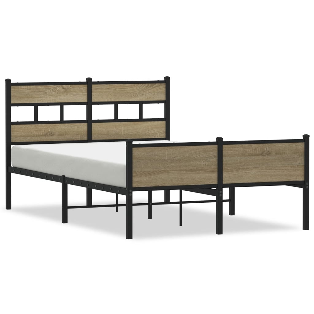 vidaXL Bed Frame without Mattress Sonoma Oak 120x200 cm Engineered Wood
