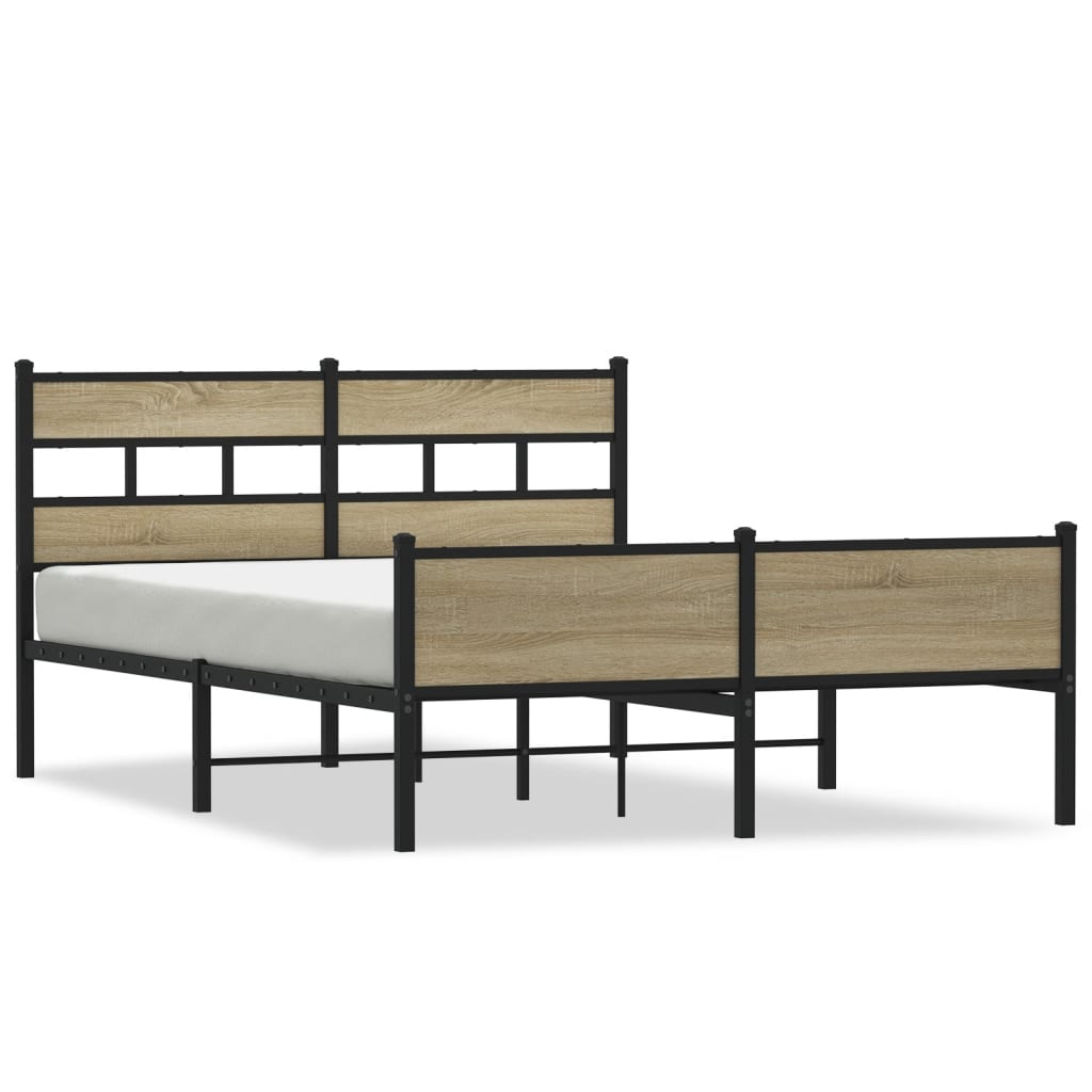 vidaXL Bed Frame without Mattress Sonoma Oak 140x190 cm Engineered Wood