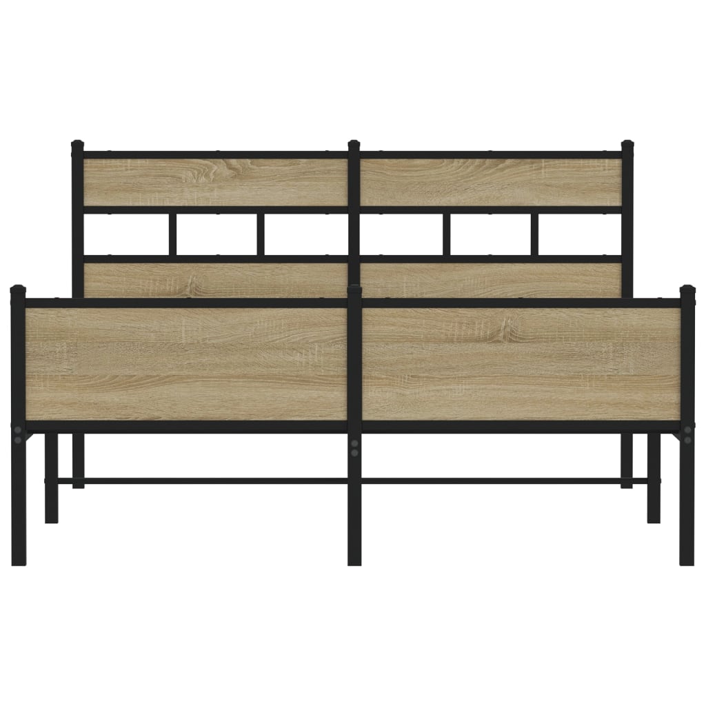 vidaXL Bed Frame without Mattress Sonoma Oak 140x190 cm Engineered Wood