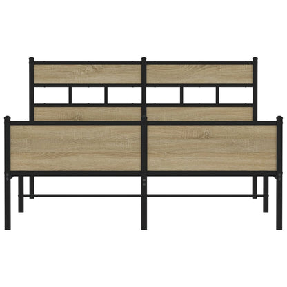 vidaXL Bed Frame without Mattress Sonoma Oak 140x190 cm Engineered Wood