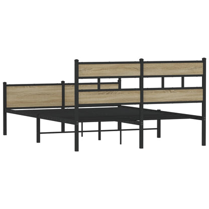 vidaXL Bed Frame without Mattress Sonoma Oak 140x190 cm Engineered Wood
