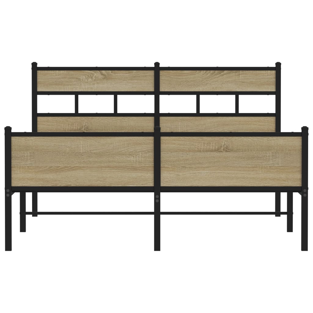 vidaXL Bed Frame without Mattress Sonoma Oak 140x200 cm Engineered Wood