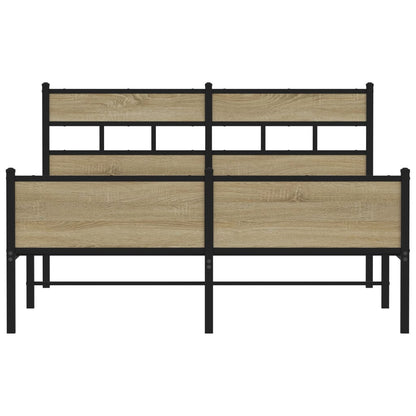 vidaXL Bed Frame without Mattress Sonoma Oak 140x200 cm Engineered Wood