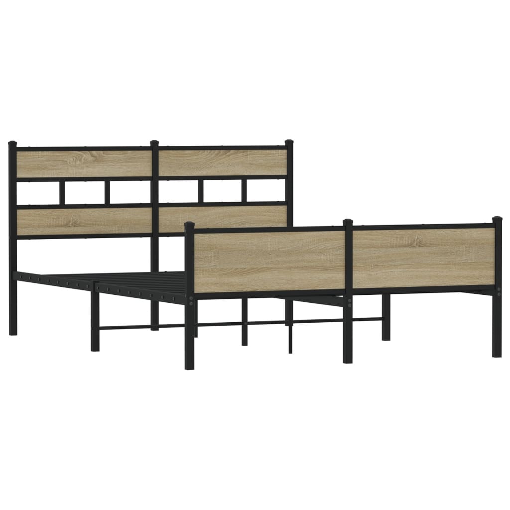 vidaXL Bed Frame without Mattress Sonoma Oak 150x200 cm King Size Engineered Wood