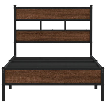 vidaXL Bed Frame without Mattress Brown Oak 80x200 cm Engineered Wood