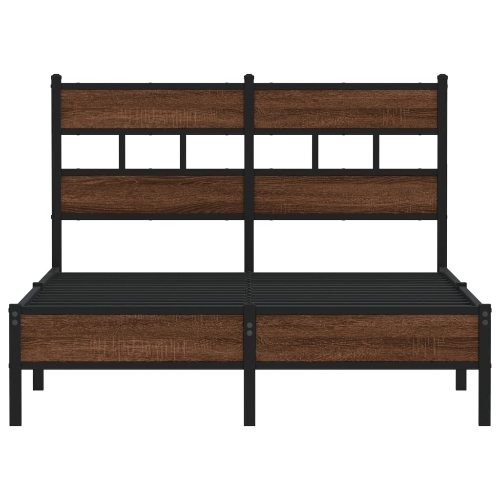 vidaXL Bed Frame without Mattress Brown Oak 120x190 cm Small Double Engineered Wood