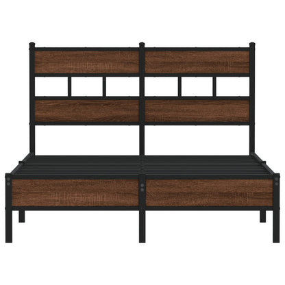 vidaXL Bed Frame without Mattress Brown Oak 120x190 cm Small Double Engineered Wood
