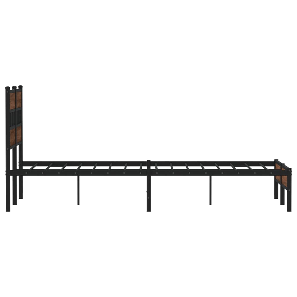 vidaXL Bed Frame without Mattress Brown Oak 120x190 cm Small Double Engineered Wood