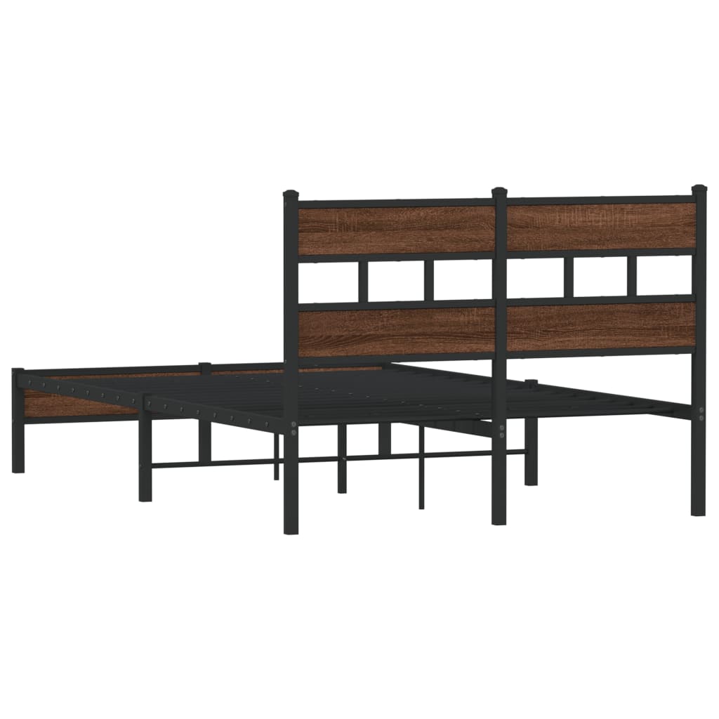 vidaXL Bed Frame without Mattress Brown Oak 120x190 cm Small Double Engineered Wood