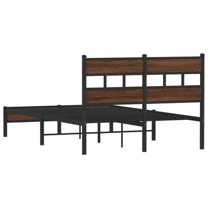 vidaXL Bed Frame without Mattress Brown Oak 120x190 cm Small Double Engineered Wood