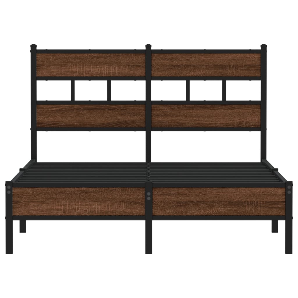 vidaXL Bed Frame without Mattress Brown Oak 120x200 cm Engineered Wood