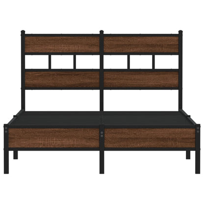 vidaXL Bed Frame without Mattress Brown Oak 120x200 cm Engineered Wood