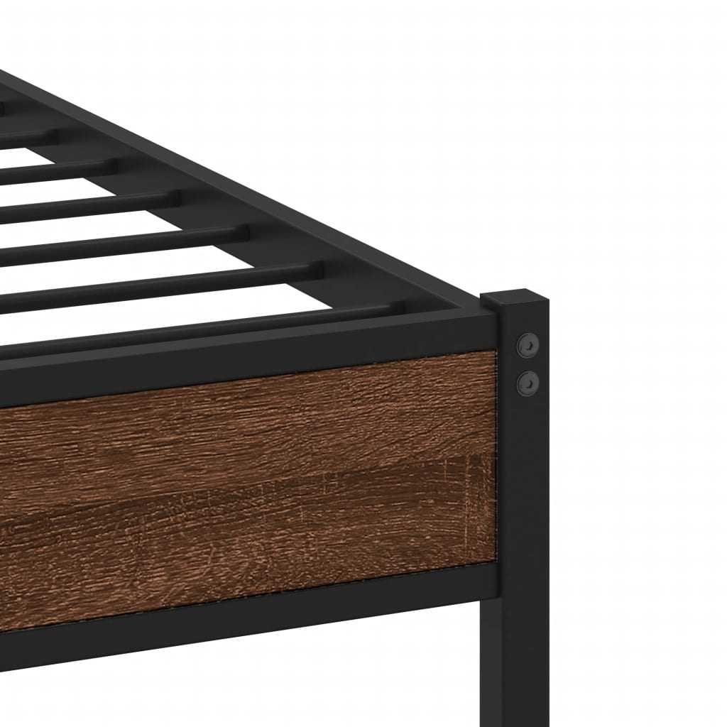 vidaXL Bed Frame without Mattress Brown Oak 120x200 cm Engineered Wood