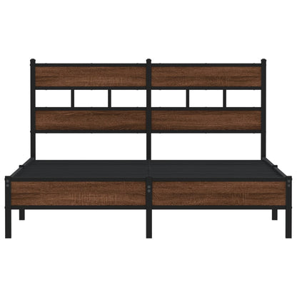 vidaXL Bed Frame without Mattress Brown Oak 137x190 cm Engineered Wood
