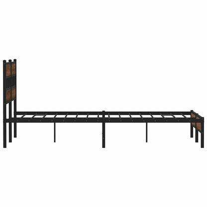 vidaXL Bed Frame without Mattress Brown Oak 150x200 cm King Size Engineered Wood