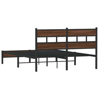 vidaXL Bed Frame without Mattress Brown Oak 150x200 cm King Size Engineered Wood