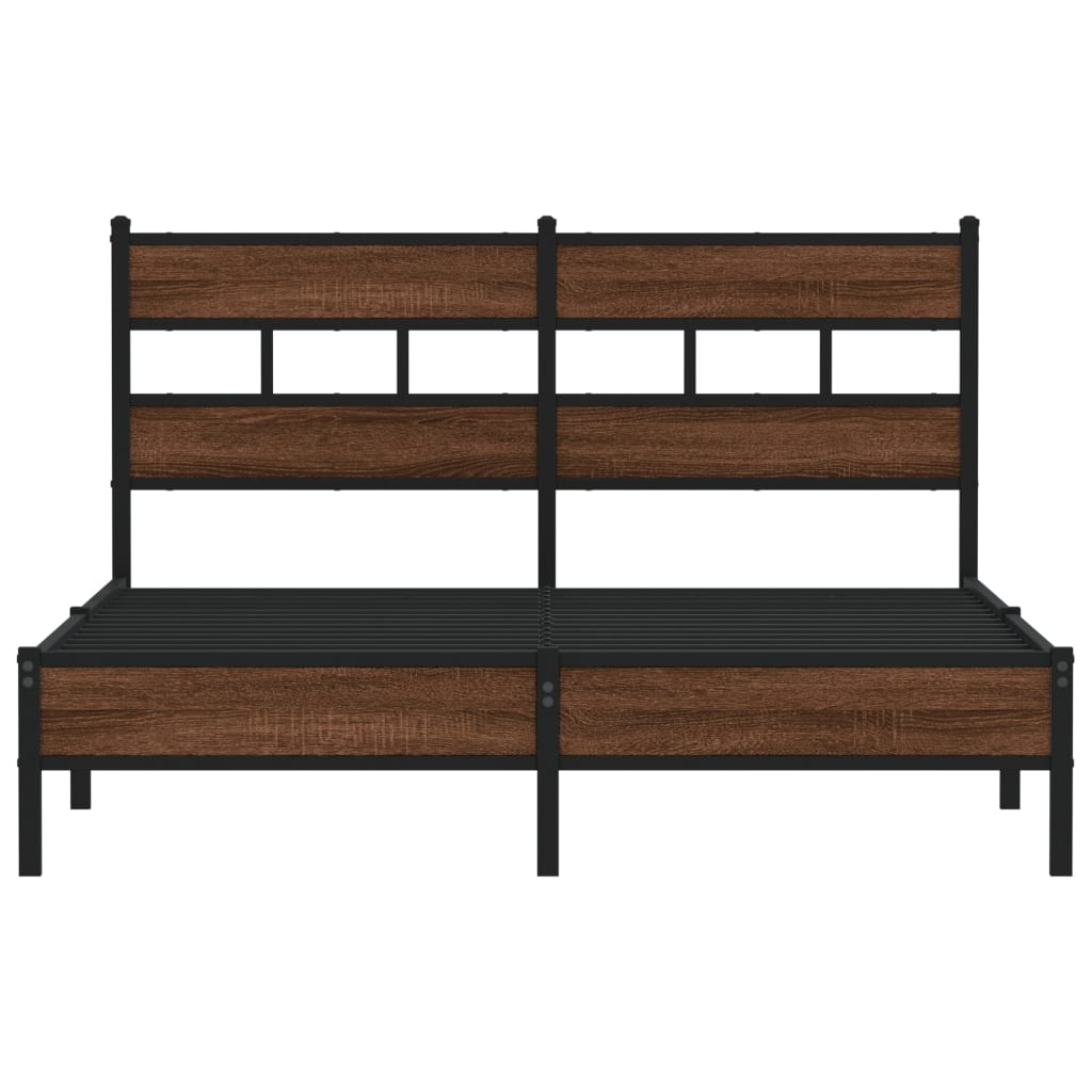 vidaXL Bed Frame without Mattress Brown Oak 160x200 cm Engineered Wood