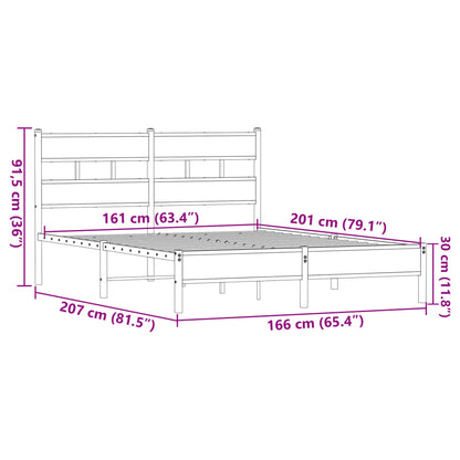 vidaXL Bed Frame without Mattress Brown Oak 160x200 cm Engineered Wood