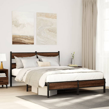 vidaXL Bed Frame without Mattress Brown Oak 160x200 cm Engineered Wood