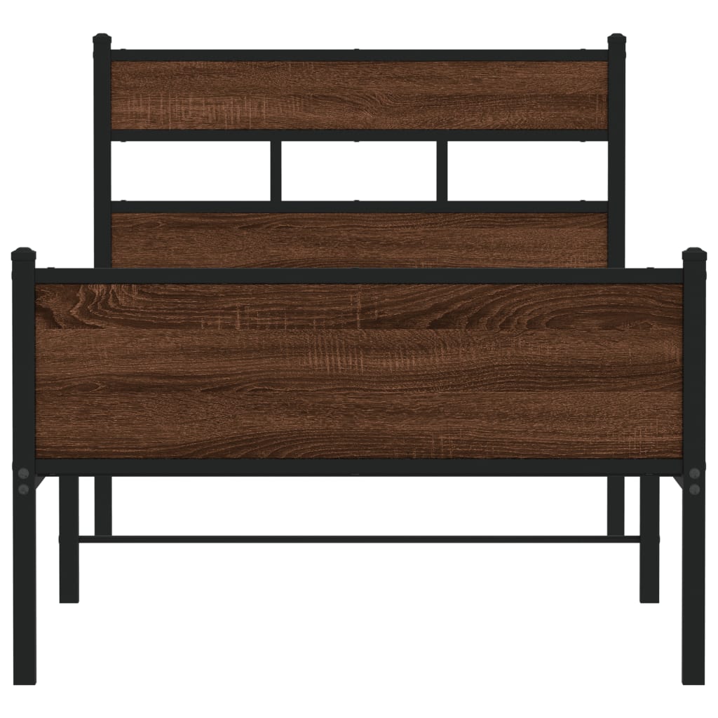 vidaXL Bed Frame without Mattress Brown Oak 80x200 cm Engineered Wood