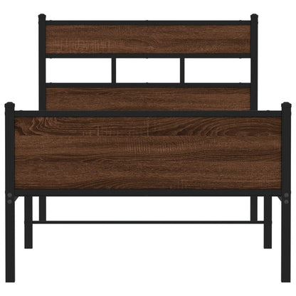 vidaXL Bed Frame without Mattress Brown Oak 90x200 cm Engineered Wood