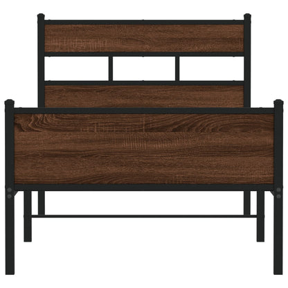 vidaXL Bed Frame without Mattress Brown Oak 100x190 cm Engineered Wood