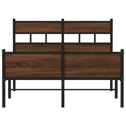 vidaXL Bed Frame without Mattress Brown Oak 120x190 cm Small Double Engineered Wood