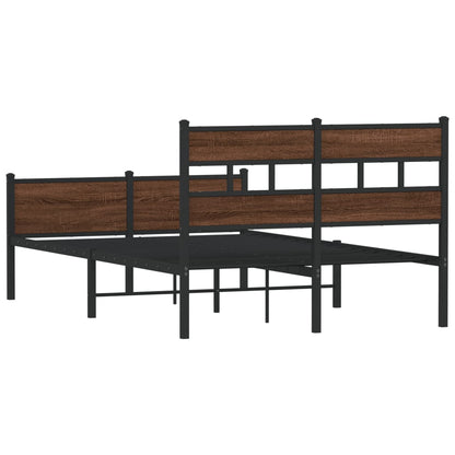 vidaXL Bed Frame without Mattress Brown Oak 120x190 cm Small Double Engineered Wood