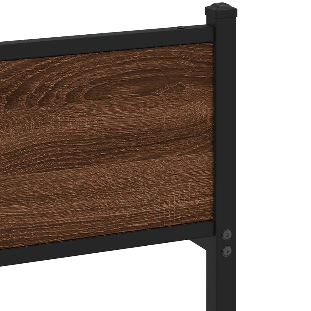 vidaXL Bed Frame without Mattress Brown Oak 120x190 cm Small Double Engineered Wood
