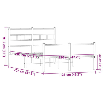 vidaXL Bed Frame without Mattress Brown Oak 120x200 cm Engineered Wood