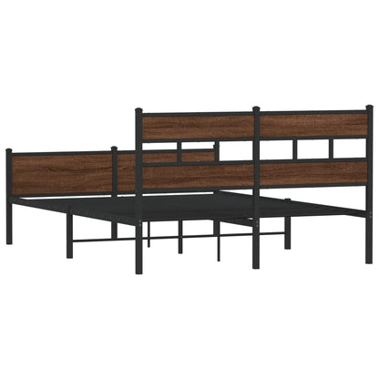 vidaXL Bed Frame without Mattress Brown Oak 137x190 cm Engineered Wood