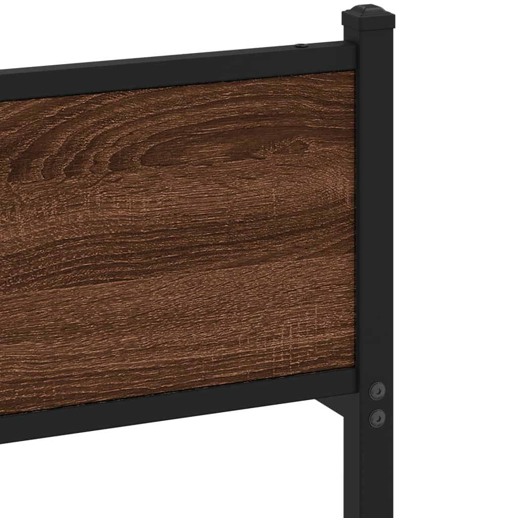 vidaXL Bed Frame without Mattress Brown Oak 137x190 cm Engineered Wood