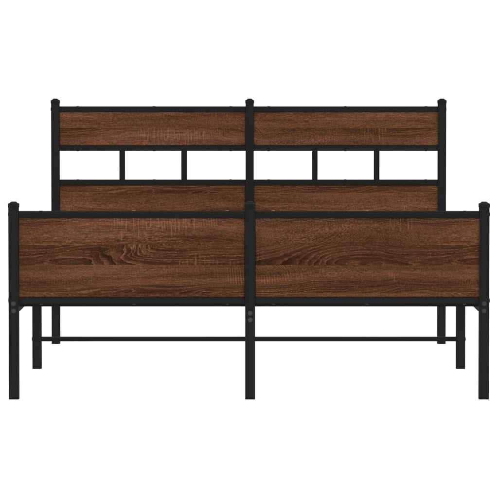 vidaXL Bed Frame without Mattress Brown Oak 140x190 cm Engineered Wood