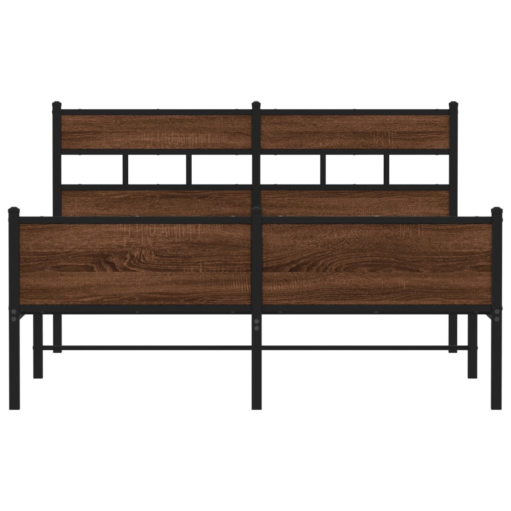 vidaXL Bed Frame without Mattress Brown Oak 140x200 cm Engineered Wood
