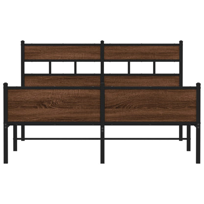 vidaXL Bed Frame without Mattress Brown Oak 140x200 cm Engineered Wood