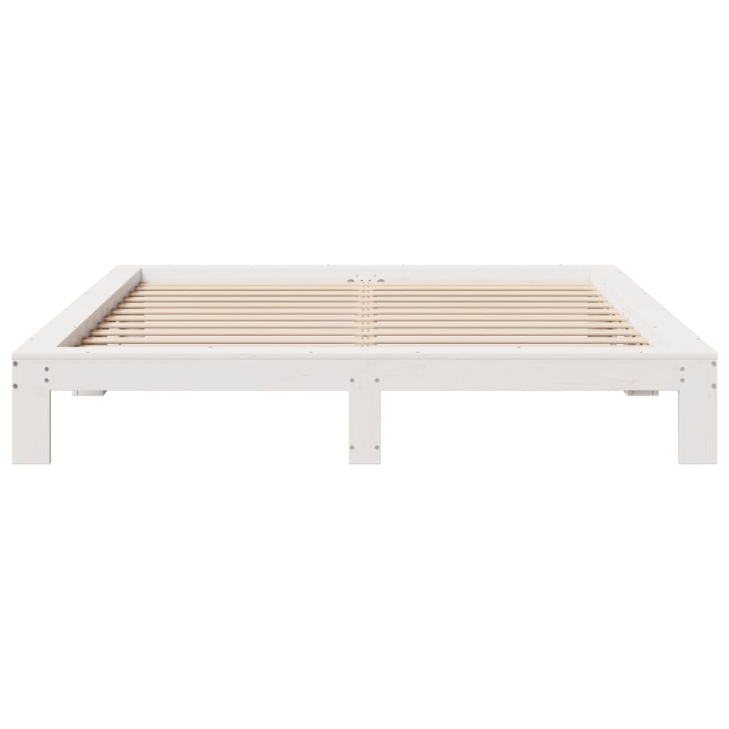 vidaXL Bed Frame without Mattress White 200x200 cm Solid Wood Pine