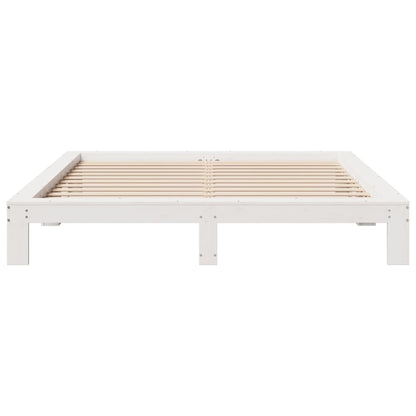 vidaXL Bed Frame without Mattress White 200x200 cm Solid Wood Pine