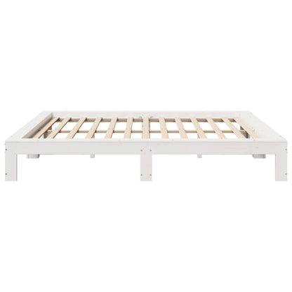 vidaXL Bed Frame without Mattress White 180x200 cm Super King Solid Wood Pine