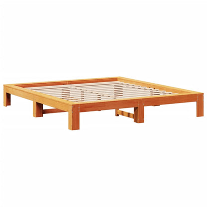 vidaXL Bed Frame without Mattress Wax Brown 180x200 cm Super King Solid Wood Pine