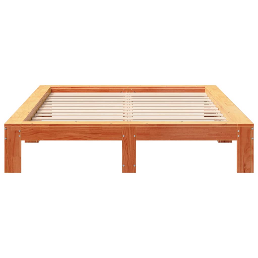 vidaXL Bed Frame without Mattress Wax Brown 160x200 cm Solid Wood Pine