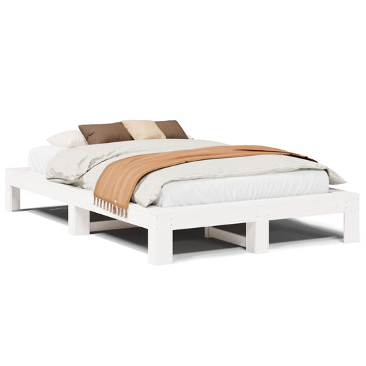 vidaXL Bed Frame without Mattress White 120x200 cm Solid Wood Pine