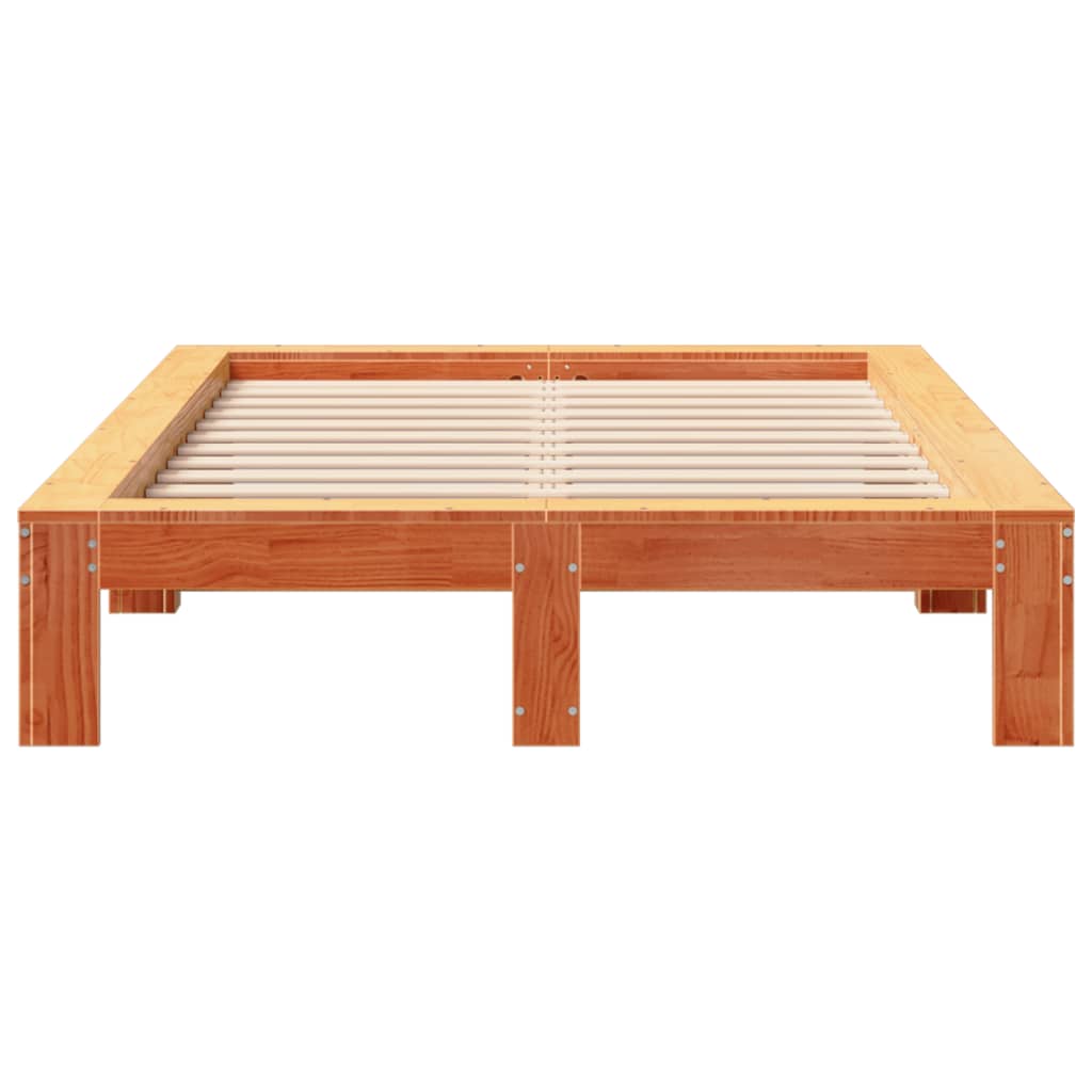 vidaXL Bed Frame without Mattress Wax Brown 120x200 cm Solid Wood Pine