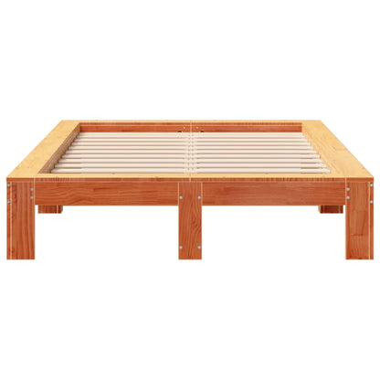 vidaXL Bed Frame without Mattress Wax Brown 120x200 cm Solid Wood Pine