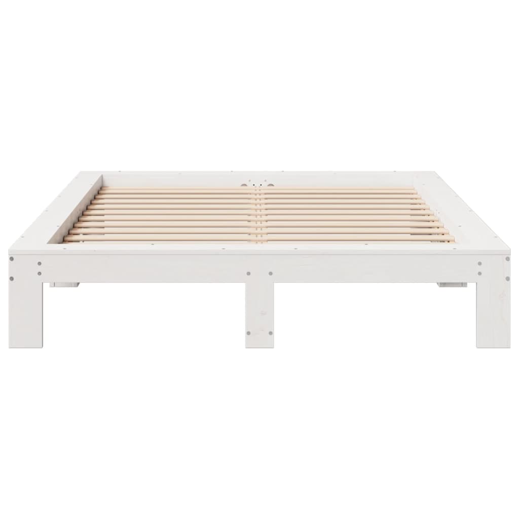 vidaXL Bed Frame without Mattress White 140x190 cm Solid Wood Pine