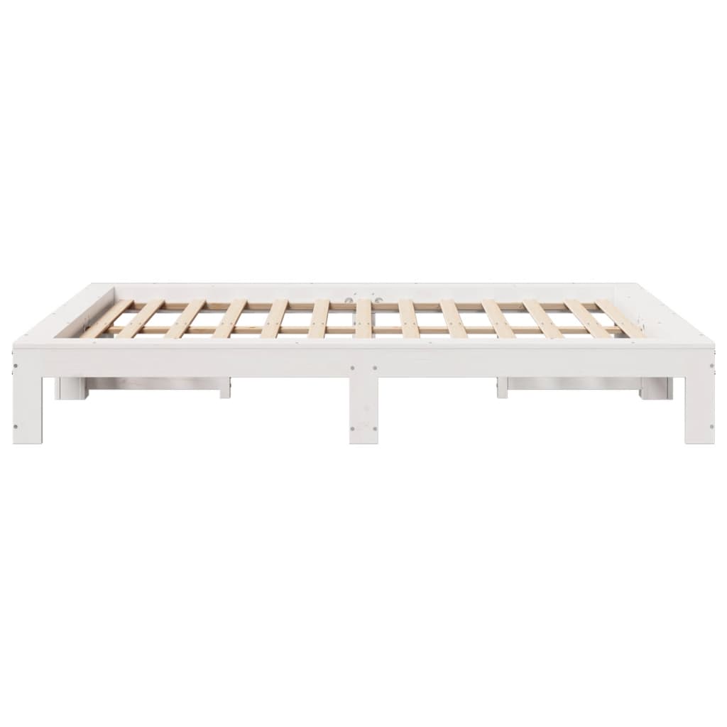 vidaXL Bed Frame without Mattress White 140x190 cm Solid Wood Pine