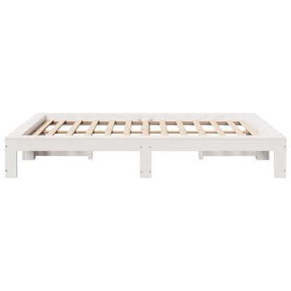 vidaXL Bed Frame without Mattress White 135x190 cm Double Solid Wood Pine