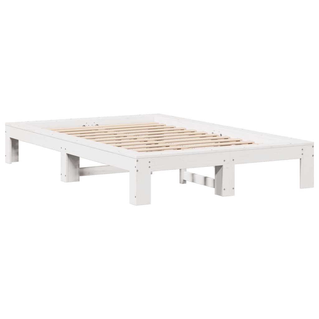 vidaXL Bed Frame without Mattress White 120x190 cm Small Double Solid Wood Pine