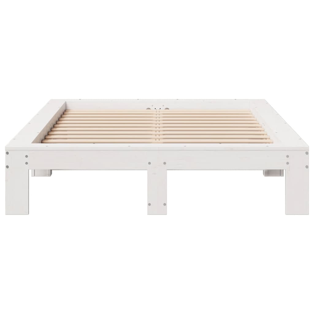 vidaXL Bed Frame without Mattress White 120x190 cm Small Double Solid Wood Pine